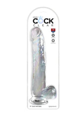 King Cock Clear Dildo with Balls 11in